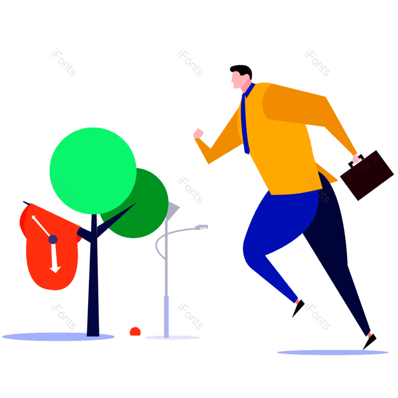 奔跑人物图片,卡通人物元素,男士PNG,上班人物免抠素材